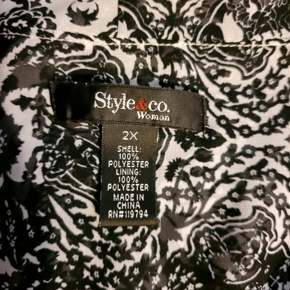 Style & Co Woman Faux Chiffon Blouse - Picture 6 of 6